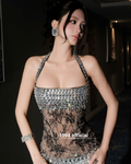 Midnight Lace Crystal Dress